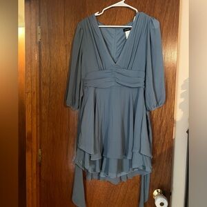 B.Darlin long sleeve v neck tiered dress